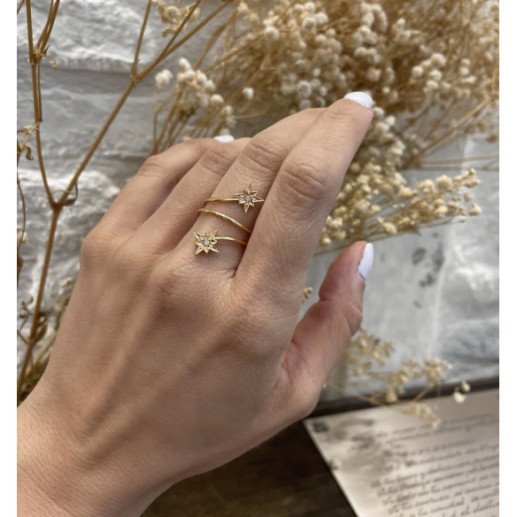 Anillo Diamantes Estrella Fugaz Cola Doble Little Details - Génial 2