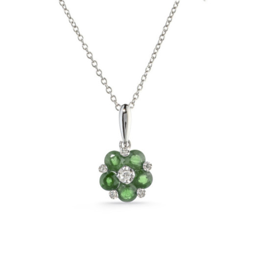 Colgante Flor Esmeraldas Mini Details - Anhänger von grünen Steinen