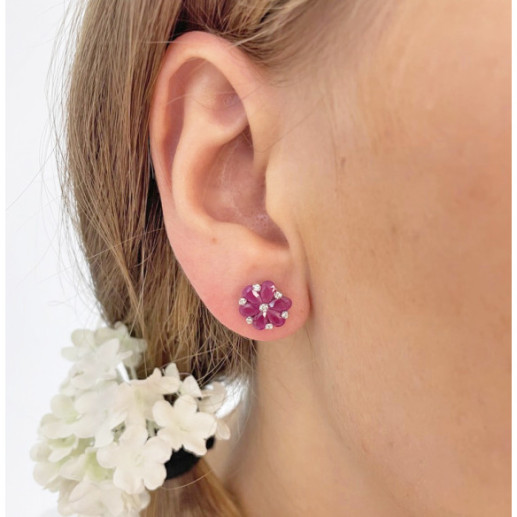 Pendientes Oro Rubí Mini Details - Brincos de Rubi 2