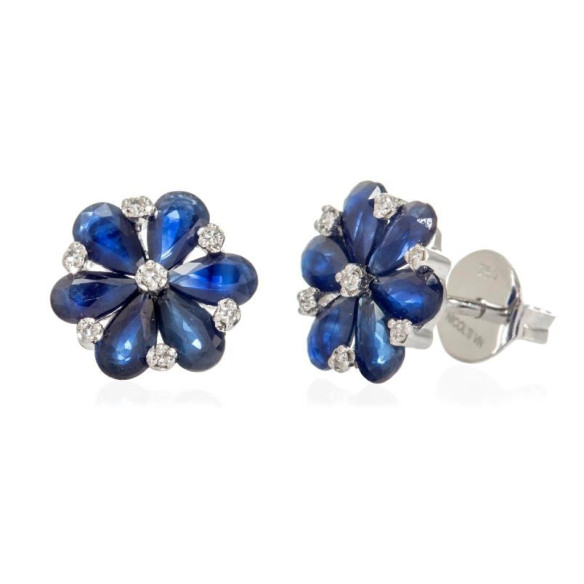 Gold earrings MINI DETAILS - Sapphire earrings