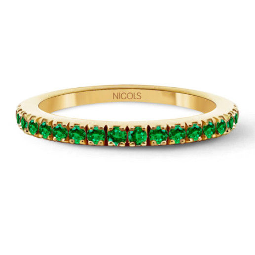 Anillo Granate Verde Dafne Band - Bagues Autres pierres précieuses