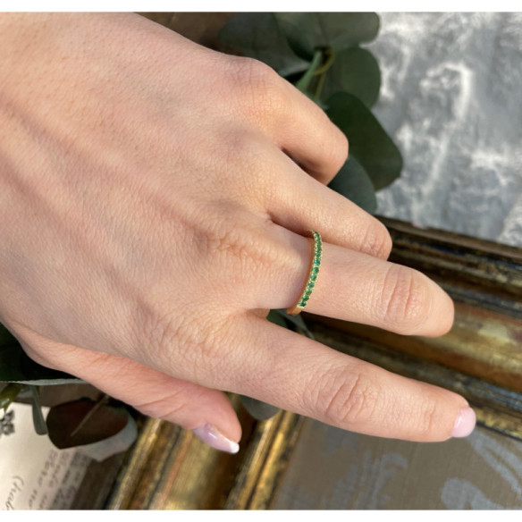 Anillo Granate Verde Dafne Band - Anéis Outras pedras preciosas