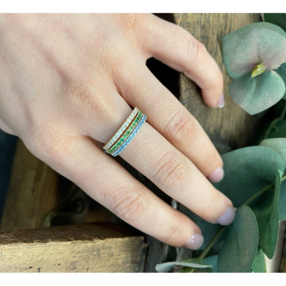Anillo Granate Verde Dafne Band - Anillos Otras Piedras Preciosas