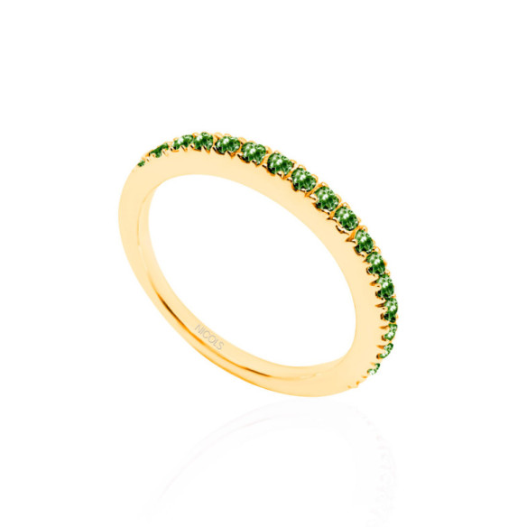 Anillo Granate Verde Dafne Band - Anillos Otras Piedras Preciosas