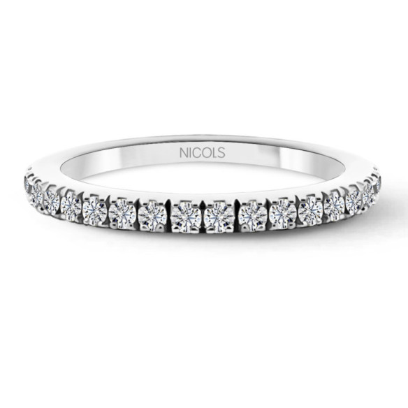 Anillo Diamantes Dafne Band Oro Blanco - Brilhante