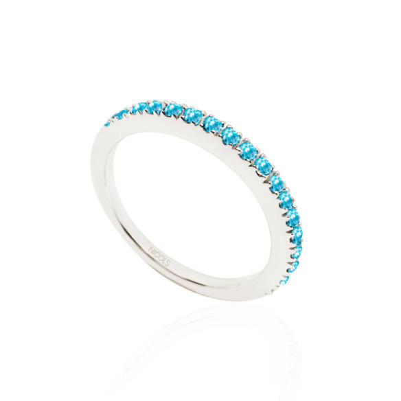 Anillo Topacio Azul Dafne Band - Anillos Otras Piedras Preciosas