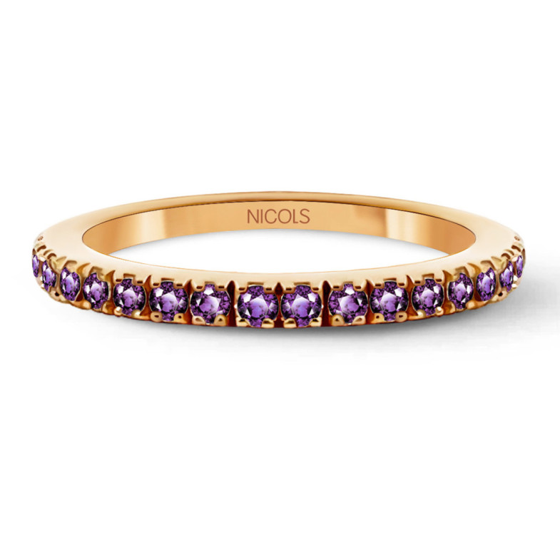 Anillo Amatista Dafne Band - Prometti anelli diamanti