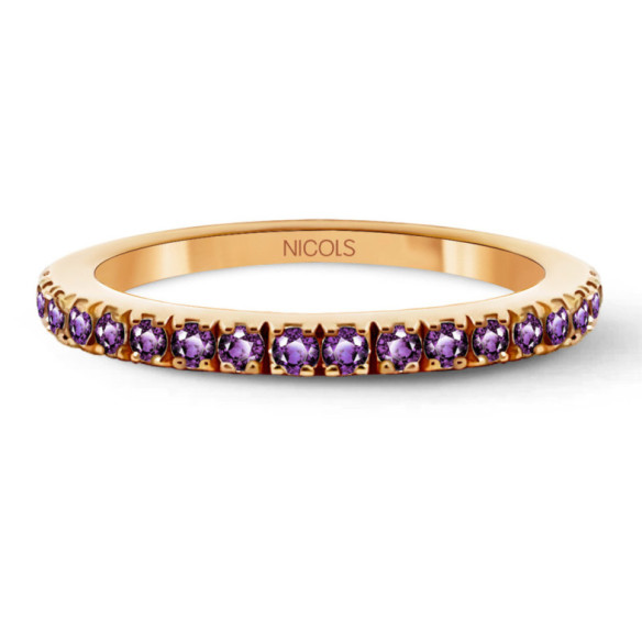 Anillo Amatista Dafne Band - Prometti anelli diamanti
