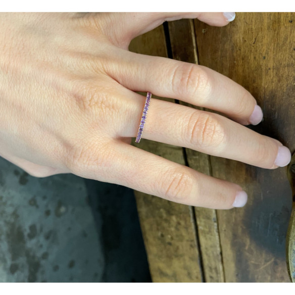 Anillo Amatista Dafne Band - Prometti anelli diamanti