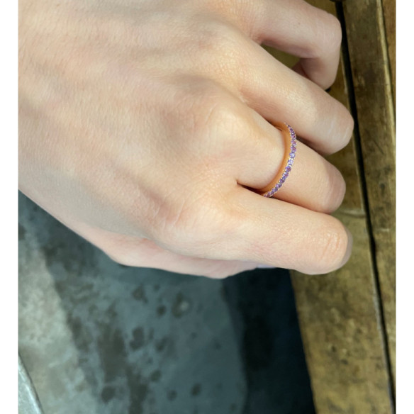 Anillo Amatista Dafne Band - Prometti anelli diamanti