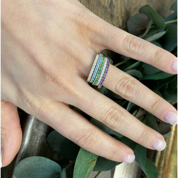Anillo Amatista Dafne Band - Prometti anelli diamanti