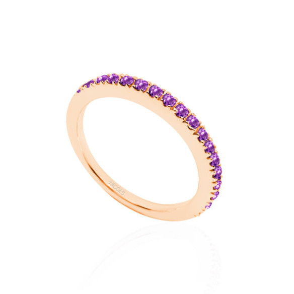 Anillo Amatista Dafne Band - Prometti anelli diamanti