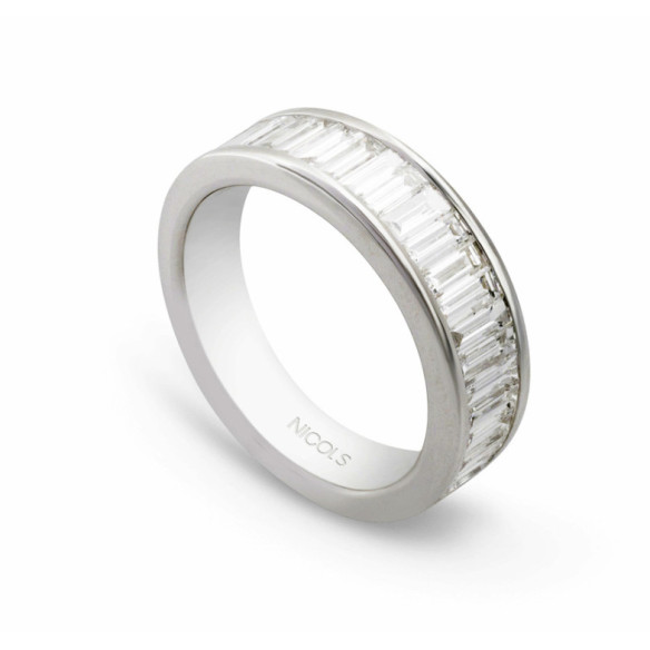 Alliance ring ABELIA 1.40 - Carving baguette