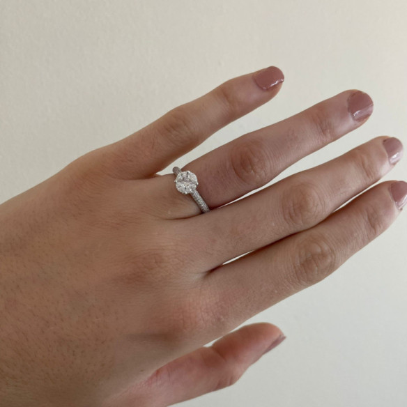 Anillo Solitario Gardenia 1.10 Oro Blanco - Anillos de Compromiso Rosetón