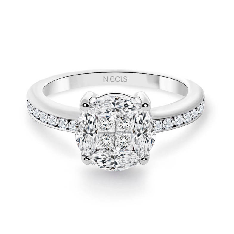 Spring Love Ring White Gold 32810010015 - Engagement rings Rosette