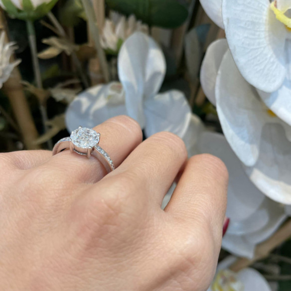 Spring Love Ring White Gold 32810010015 - Engagement rings Rosette