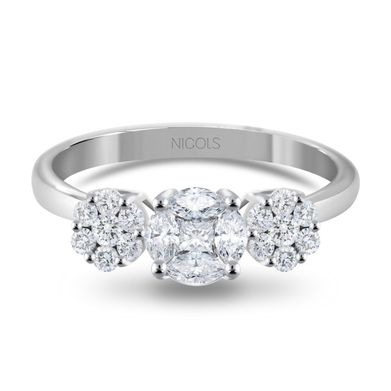Anillo Diamantes Rosetón Diamond Classic - Génial
