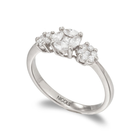 Anillo Diamantes Rosetón Diamond Classic - Génial