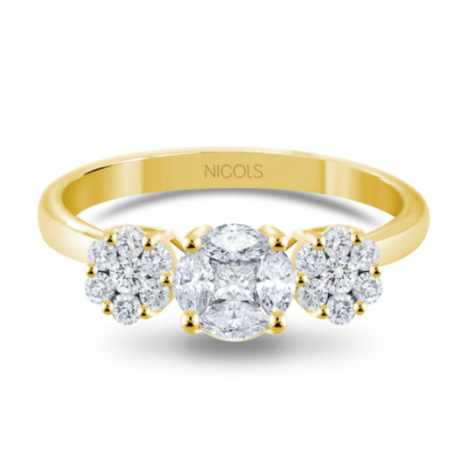 Anillo Diamantes Rosetón Diamond Classic - ANILLOS