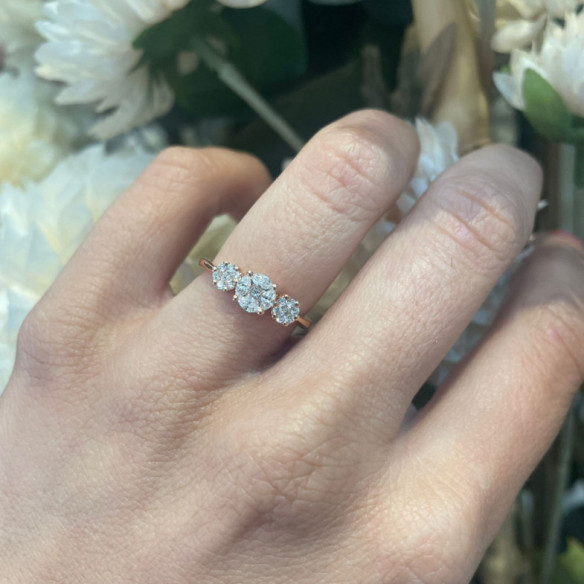 Anillo Diamantes Rosetón Diamond Classic - Talla Brillante
