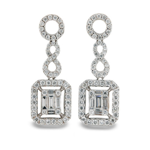 Orecchini di diamante anniversario - Orecchini della sposa