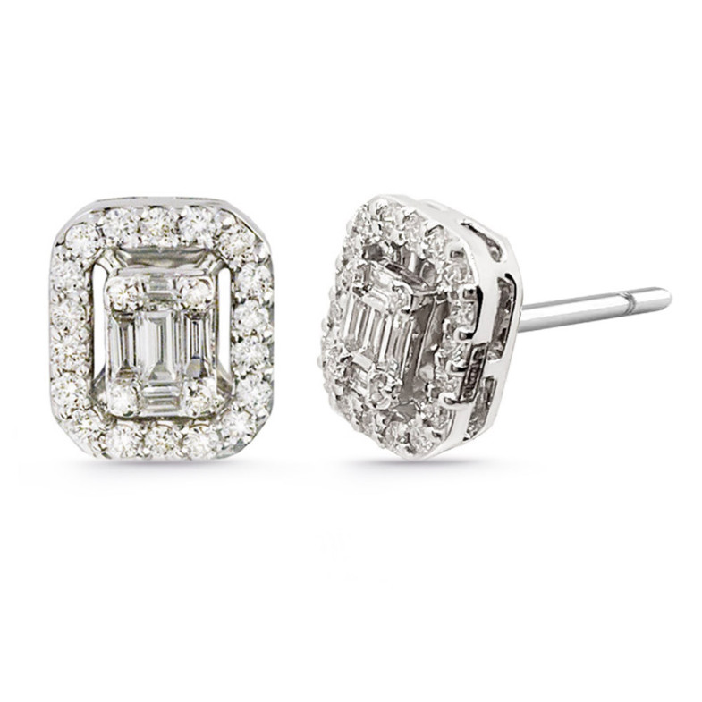 Pendientes Diamantes Dormilonas Square - Boucles d'oreilles mariées