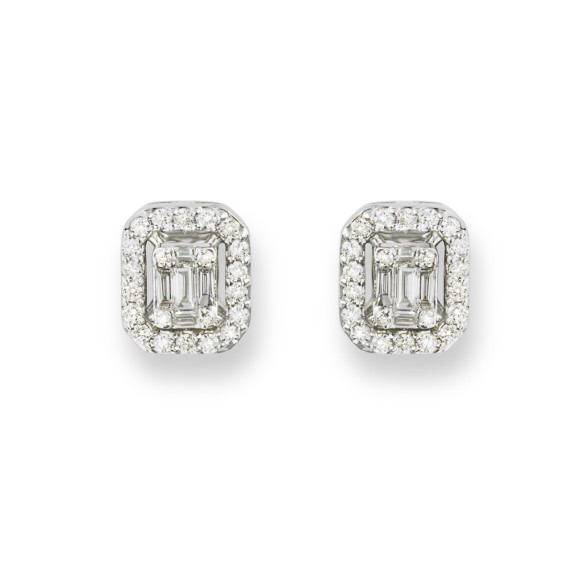 Dormilonas diamond earrings SQUARE - Bride earrings