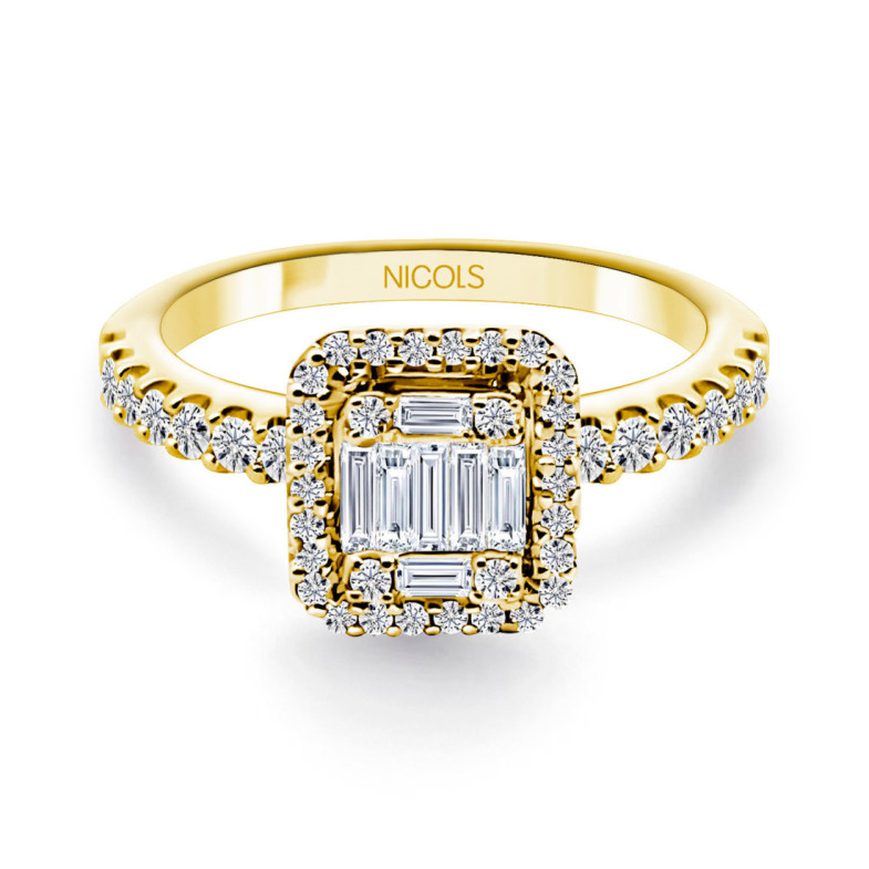 Anillo Diamantes Aniversario Wedding Band - Schnitzen von Baguette