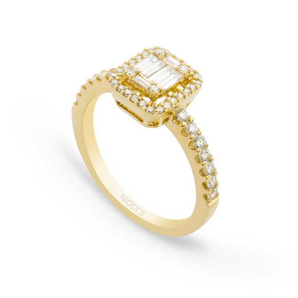 Anillo Diamantes Aniversario Wedding Band - Talla Baguette