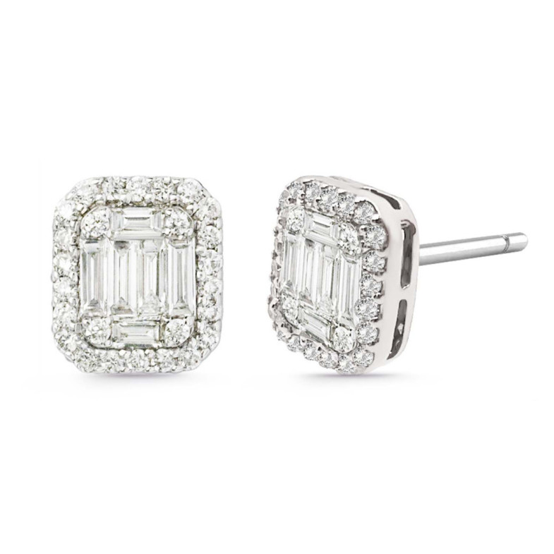 Pendientes Diamantes Dormilonas Square - Pendientes de Novia