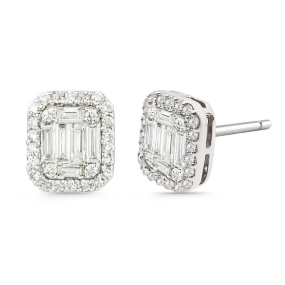 Pendientes Diamantes Dormilonas Square - Pendientes de Novia