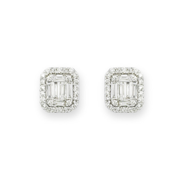 Pendientes Diamantes Dormilonas Square - Pendientes de Novia