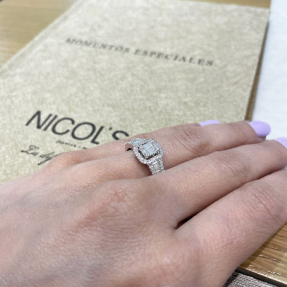 Anillo de Diamantes ANIVERSARIO WEDDING BAND - Carving baguette