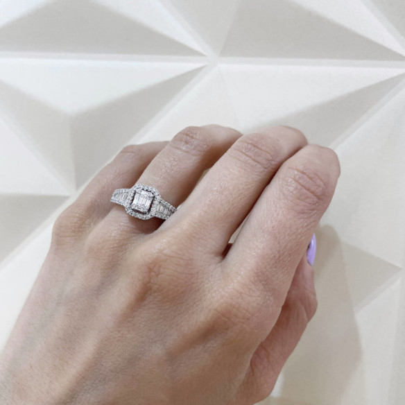 Anillo de Diamantes ANIVERSARIO WEDDING BAND - Carving baguette