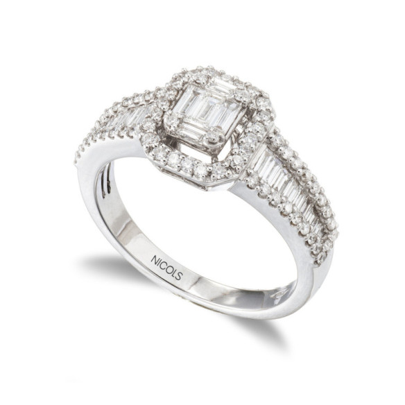 Anillo de Diamantes ANIVERSARIO WEDDING BAND - Carving baguette
