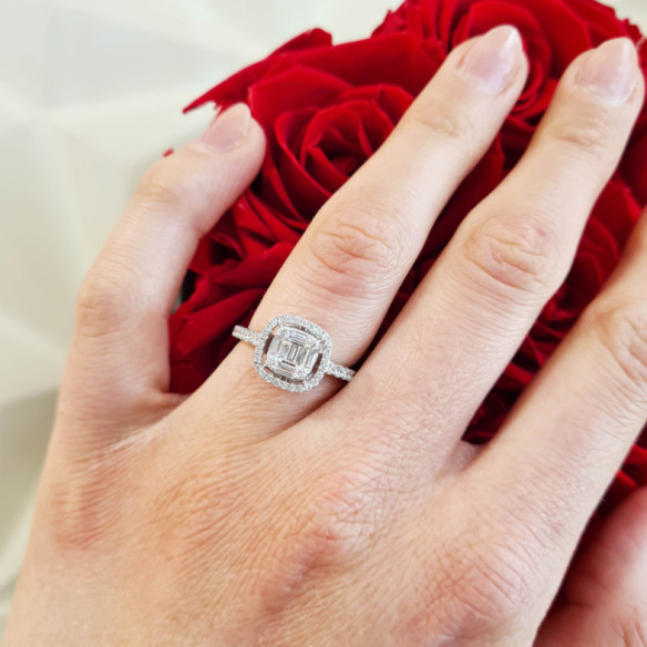 Anillo Compromiso Square - aniversario