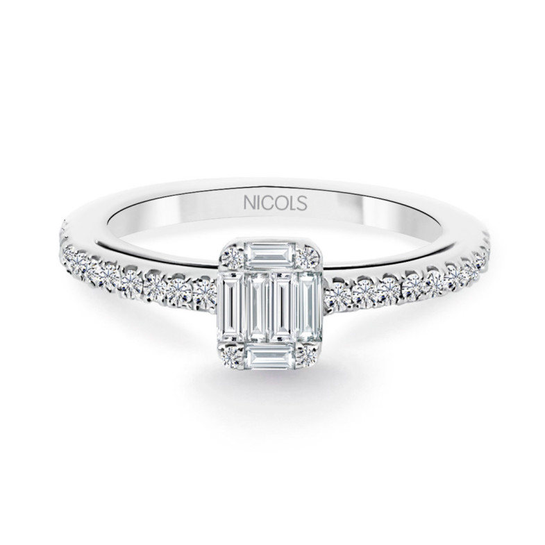 Minerva Diamantring 0,45 Weißgold - Schnitzen von Baguette