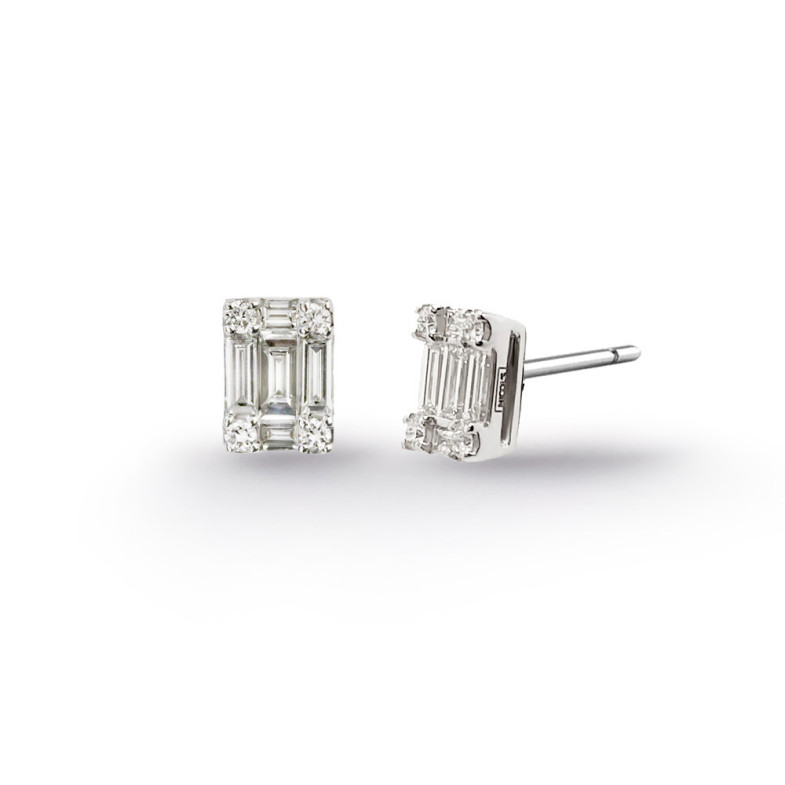 Pendientes Diamantes Dormilonas Square - Boucles d'oreilles en diamant