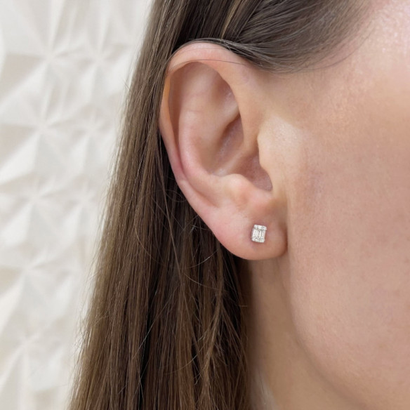 Pendientes Diamantes Dormilonas Square - Pendientes de Diamantes