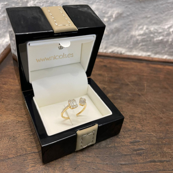 Anillo Diamantes Electra 0.65 Tu Y Yo Oro Amarillo - Anillos Compromiso Aniversario
