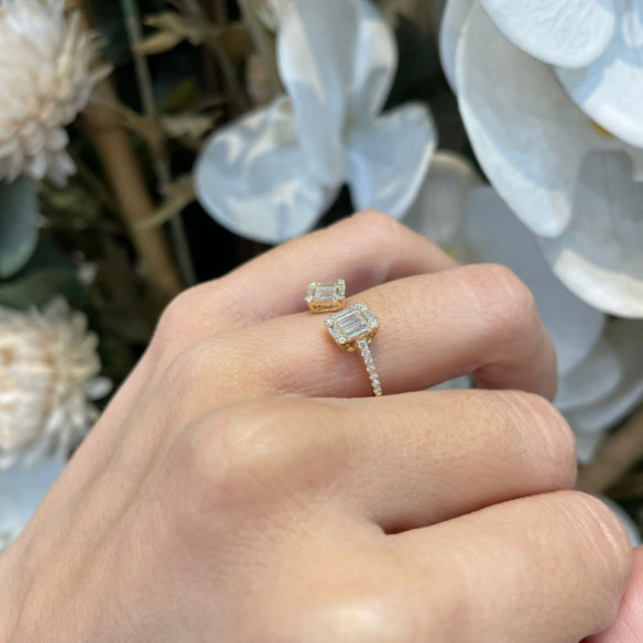 Ring Diamanten Electra 0.65 Ihr und ich Gelb Gold - Jubiläums Verlobungsringe