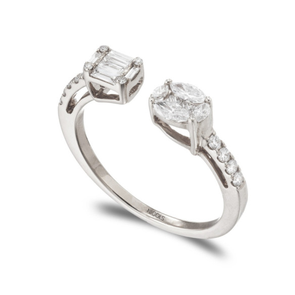 Anillo Pasión de Diamantes 0.50 - Talla Baguette