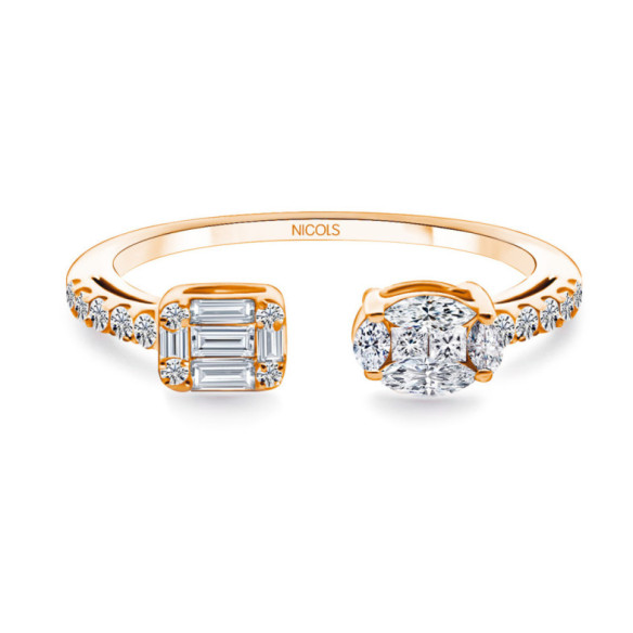 Anillo Diamantes Tu Yo - Anillos Oro Rosa