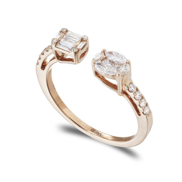 Anillo Diamantes Tu Yo - Anillos Oro Rosa