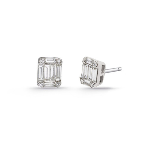 Pendientes Diamantes Dormilonas Square - Boucles d'oreilles mariées