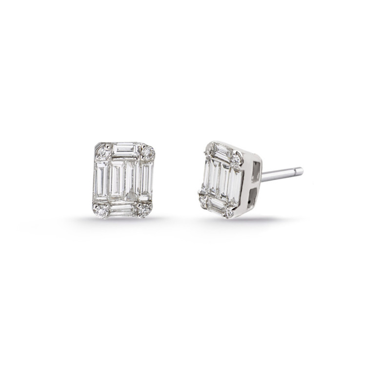 Pendientes Diamantes Dormilonas Square - Pendientes de Novia