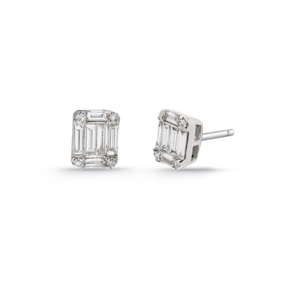 Pendientes Diamantes Dormilonas Square - Pendientes de Novia