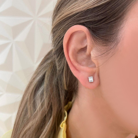 Pendientes Diamantes Dormilonas Square - Pendientes de Novia