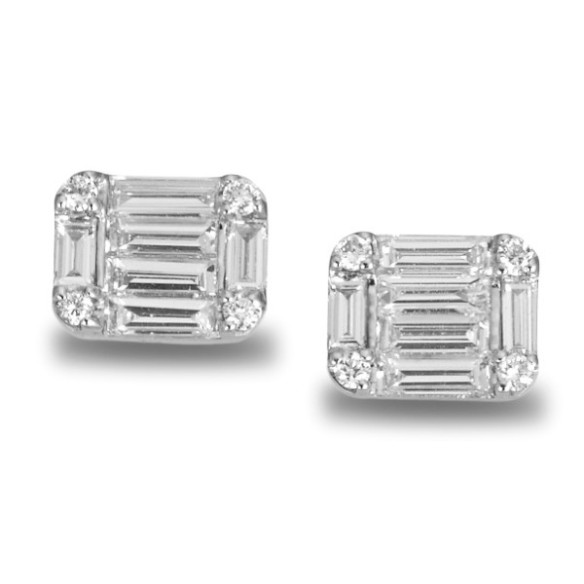 Pendientes Diamantes Dormilonas Square - Pendientes de Novia