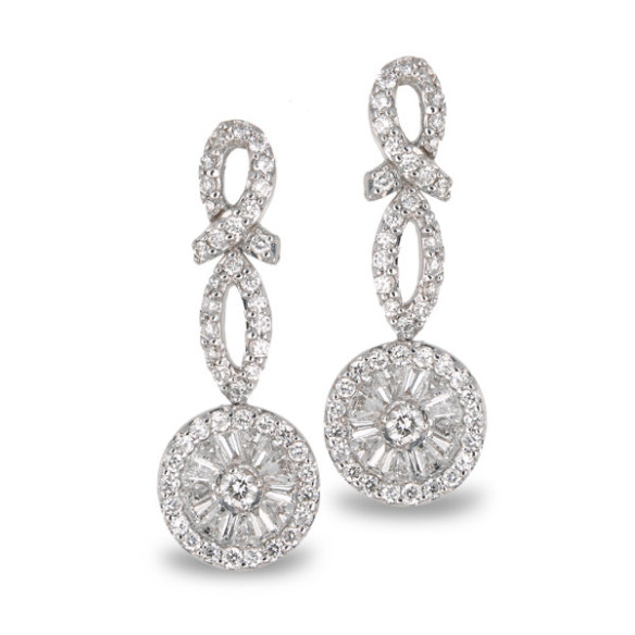 Diamond earrings ANNIVERSARY ROUND - Bride earrings